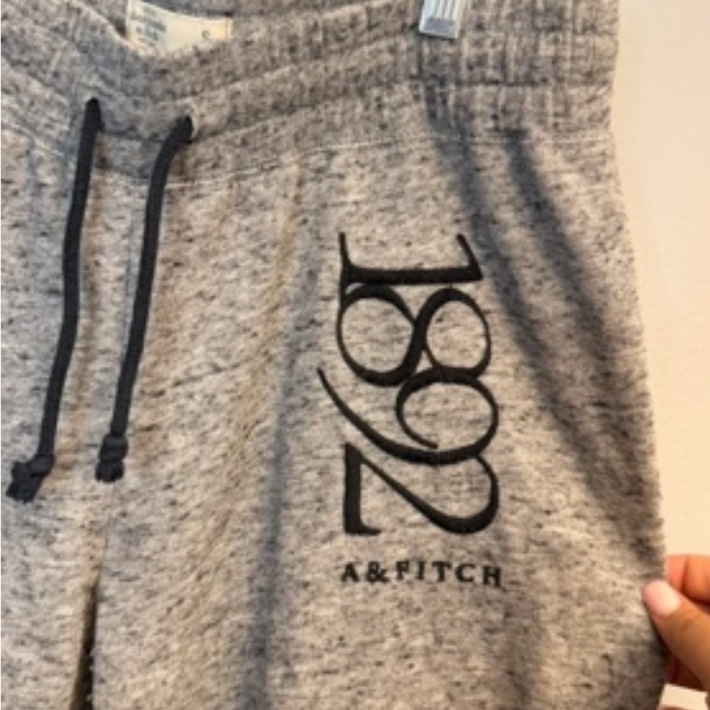 Abercrombie & Fitch Heather Gray Drawstring Athletic Shorts